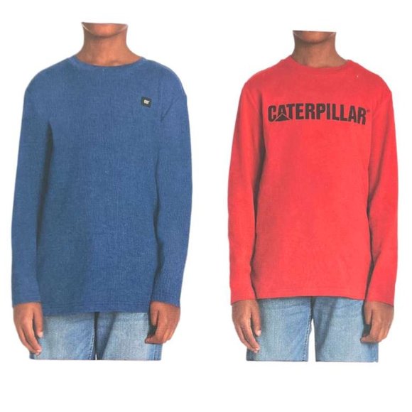 CAT | Boy's Long Sleeve Top Set | 2 Pieces | Red & Blue | Various Sizes - Picture 3 of 3